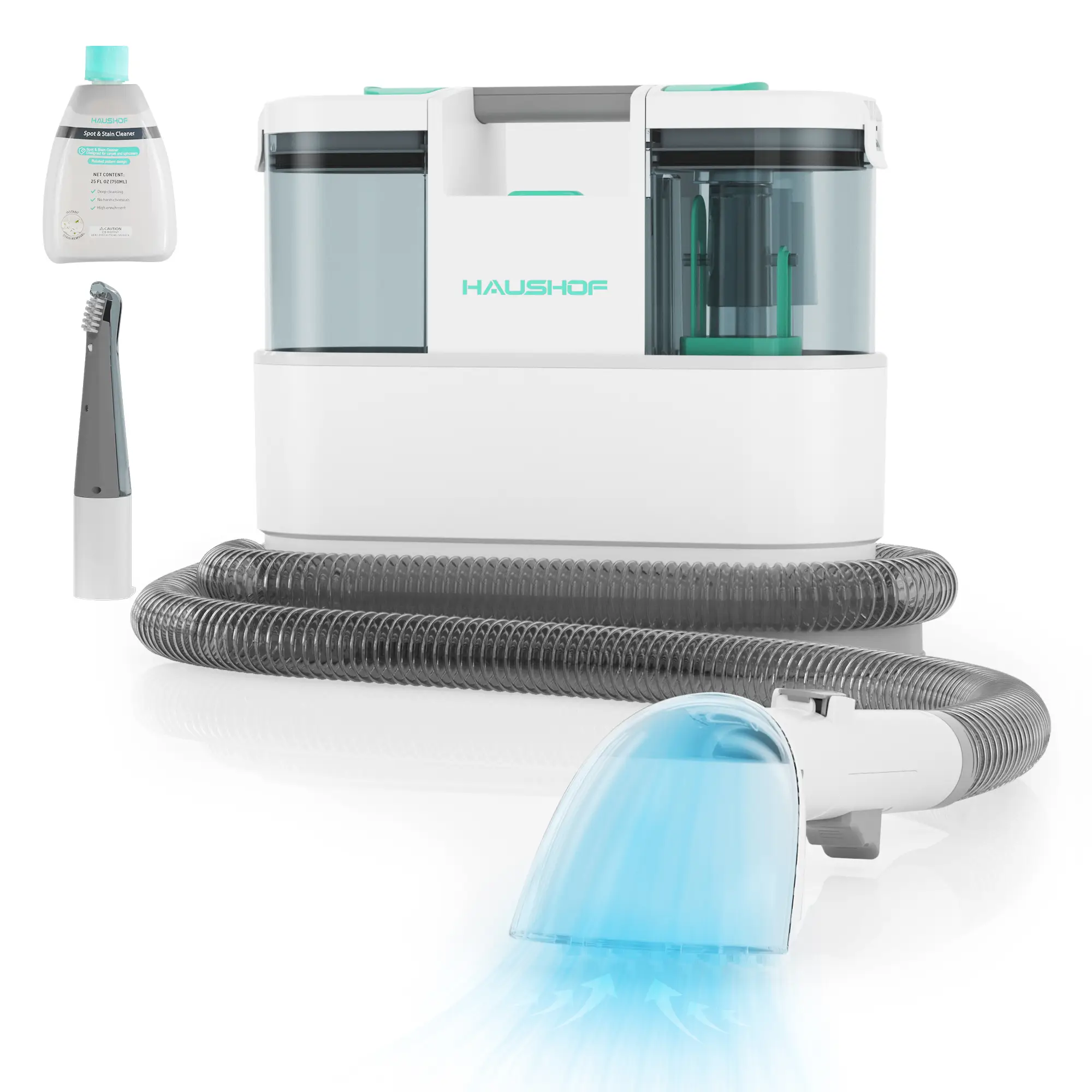 #FallDealsforYou HAUSHOF Portable Carpet Spot and Upholstery Cleaner, Lightweight Deep Couch Cleaner Machine with Powerful Suction for Pet Stains, Cou