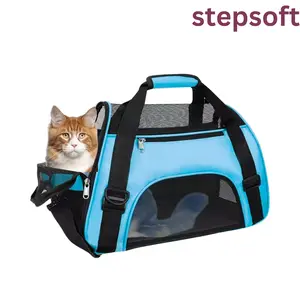 Pet Cat Carrier Hand Bag Soft Sided Breathable Travel Nylon Tote Case  L