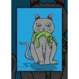 My Cat Caught An Alien! Art Print