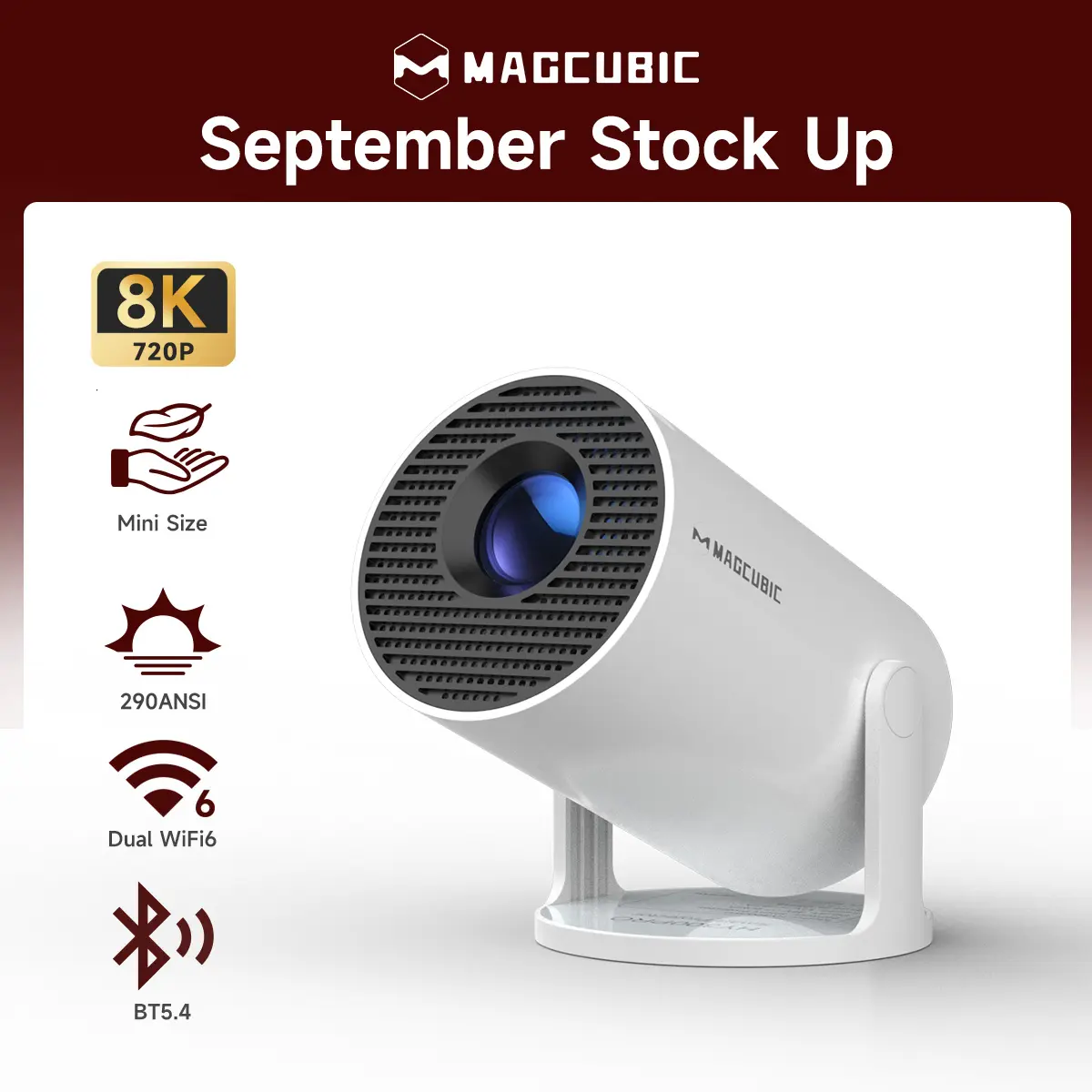 [US warehouse] Magcubic HY300Pro Projector 290ANSI Android 14 Dual WiFi6 8K 4K Decode Auto Keystone Correction Wireless BT5.4 130"Screen 1280*720P Built-in Speaker AllwinnerH726 Mini Portable Outdoor Gift Projectors for bedroom #tiktokshopstockup