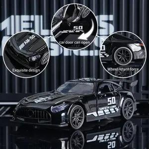 Amg Gtr Diecast Model Car, Metallic Pull Back Toy Car, Openable Doors, Alloy Sports Car, Ideal Gift for Kids & Enthusiasts, Collectible Model Car