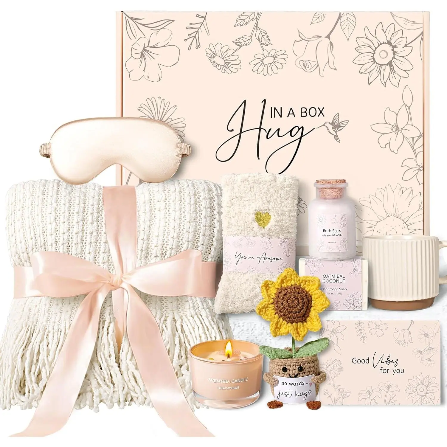 Get Well Gifts for Women, Self Care Baskets Spa Package After Surgery Sympathy Gift Baskets Birthday Gifts for Woman Mom Grandma Wife Friends