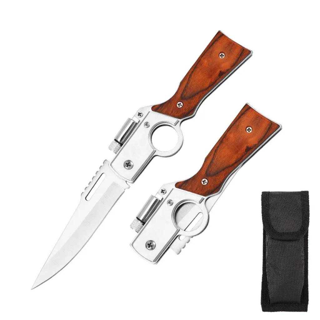 Sports & Outdoor Camping & Hiking Folding Knife - 4300bk-02 CLA Utility Button Lock, 26cm Damascus Handmade Thick Crossbar, Non Slip Nylon Full Tang Handle, Pocket Sized Hiking Gear for Adults Whittling Outdoor Tasks