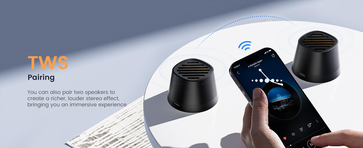 Magnetic Bluetooth Speaker, Portable Mini Speaker with Wireless Charger & Phone Stand, Bluetooth Speakers for Kitche, Refrigerator, Anything Magnet, Gifts