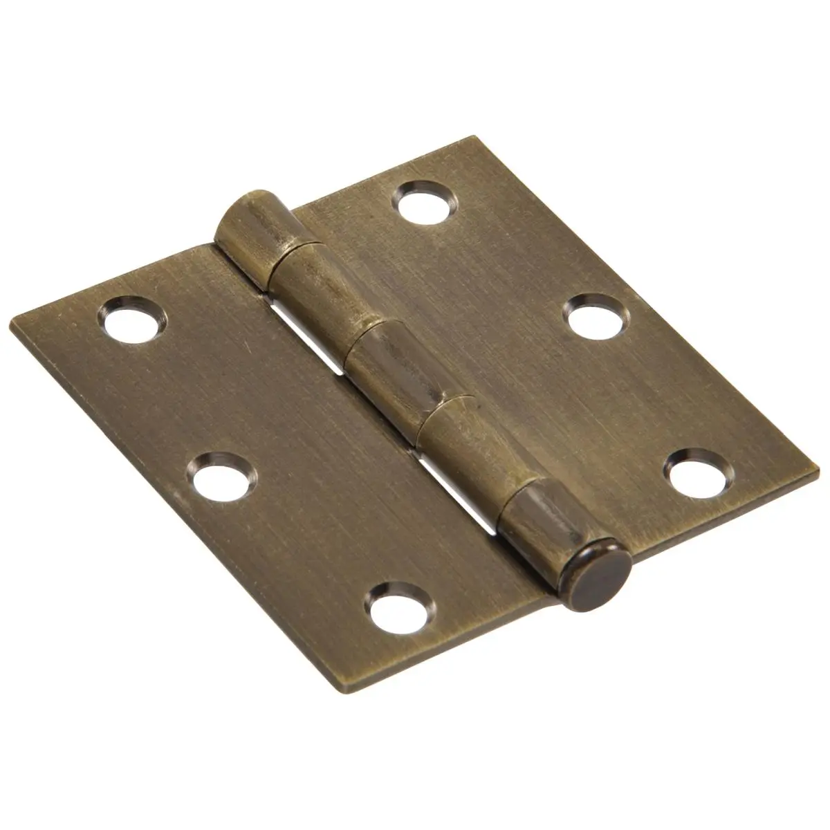 Hillman Group 851797 Carded - Square Full Mortise Hinges, Antique Brass - 3.5 in.