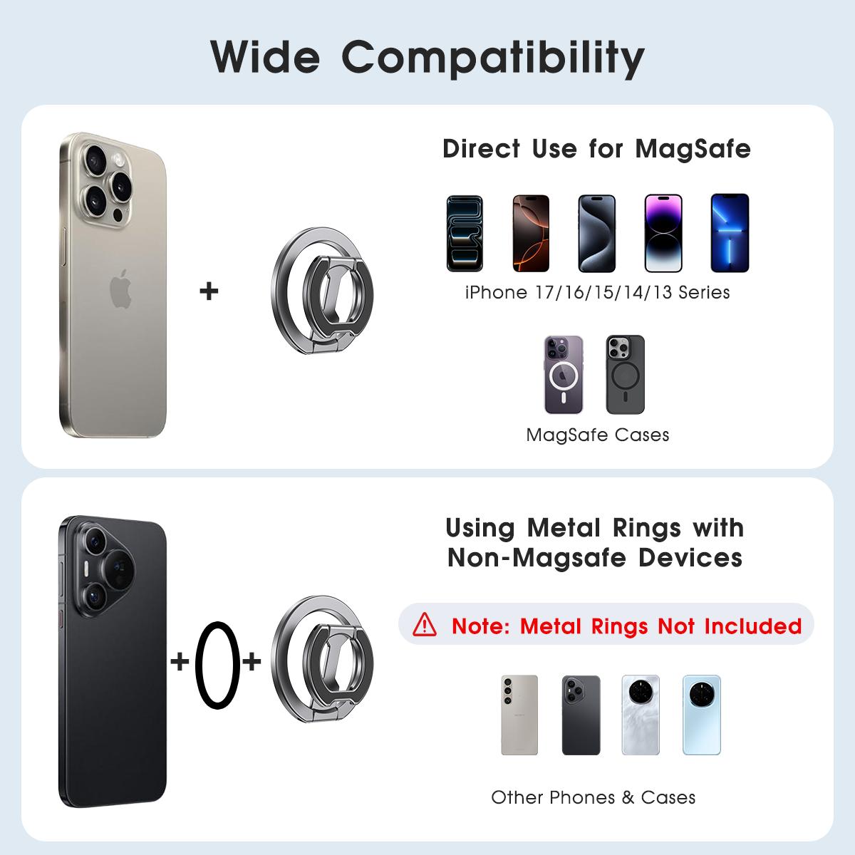 Double-Sided Magnetic Phone Stand Adjustable & Compatible with iPhone 12-17 Series Portable Multi-Scene Use Operable with One Hand Smartphone Cellphone Mount