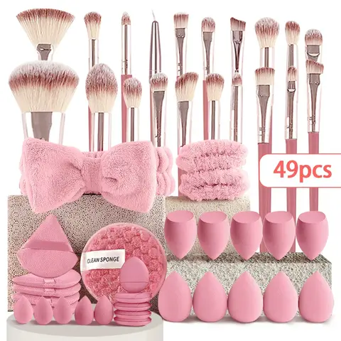 Professional Makeup Brushes Set, 49pcs Multi-functional Makeup Tool Set with Facial Makeup Accessories, Foundation Makeup Brush Kit Eye and Face Make up Brushes & Tools