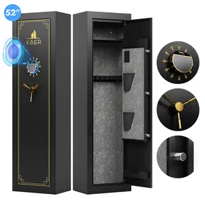 KAER 15 Gun Safe for Rifles and Pistols,One-Piece Gun Cabinet with Fingerprint/Touchscreen Keypad/Key Access, 11.8" D x 18" W Rifle Safe with Removable Shelf and Pistol Pocket.[No Assembly Required]