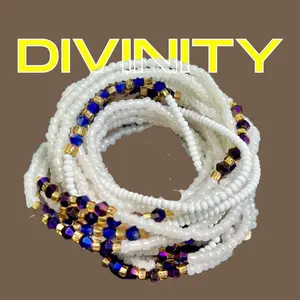 GODDESS Waistbeads with Assorted Beads and Gems, Multi-Colored Design