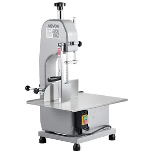 Commercial Electric Meat Bandsaw, 1100W Sawing Machine with 12.4x 18.1 Workbench, 0-4.3 Cutting Thickness, 7 Extra Replacement Blades, for Cutting Frozen Meat, Pork, Beef Ribs