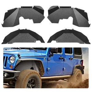 fathersdaygift VEVOR Inner Fender Liner, Front Rear Fender Liner Compatible with 2007-2018 Jeeps JK/JKU 2/4 Doors, Steel Mud Guards Bolt-on Style Fenders Flare, Wheel Well Cover Fenders Flare Liners, Black
