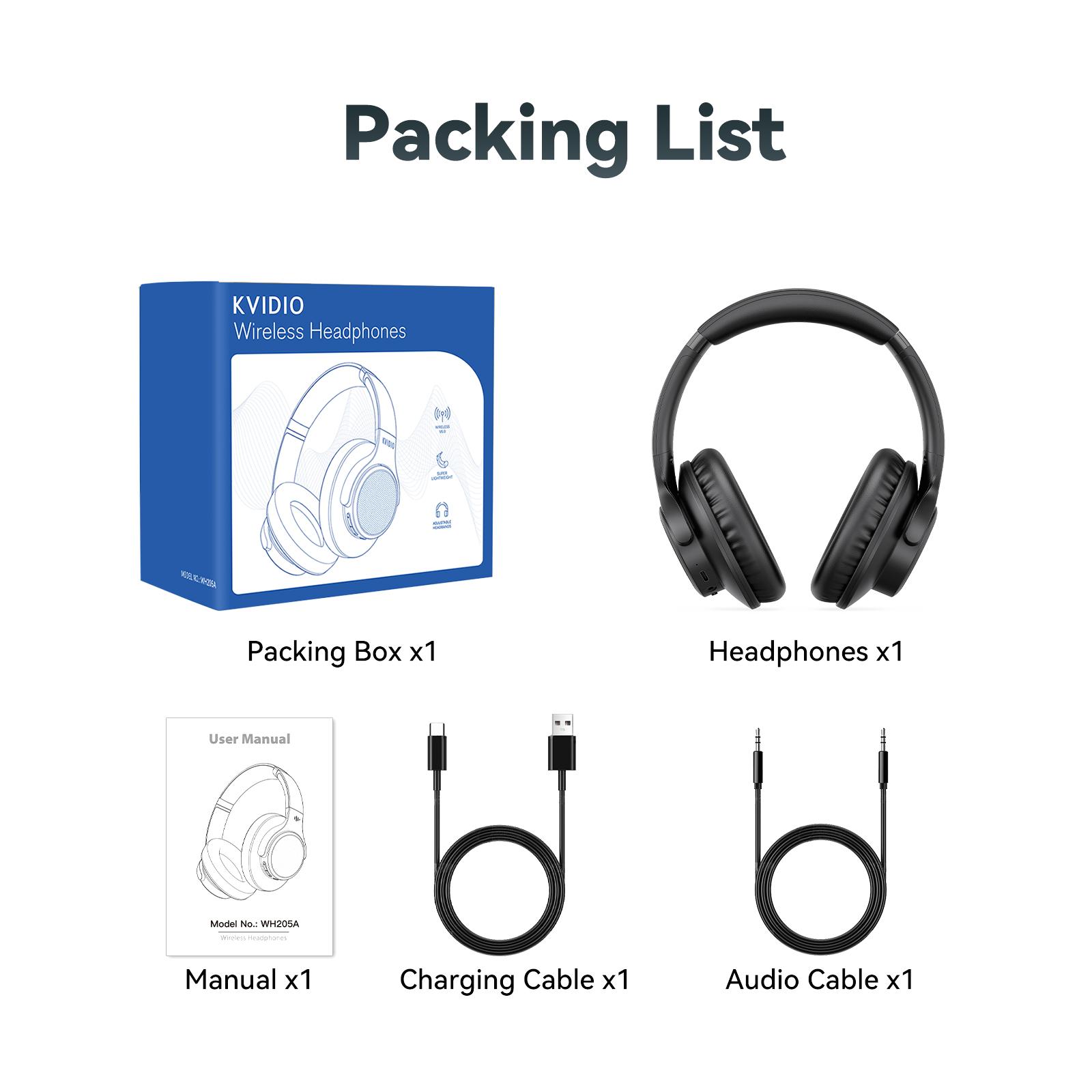 #TikTokShopBackToSchool  Bluetooth Headphones Wireless Over Ear, Up to 65 Hours Playtime, Hi-Fi Stereo Audio, Lightweight Foldable Design with Mic