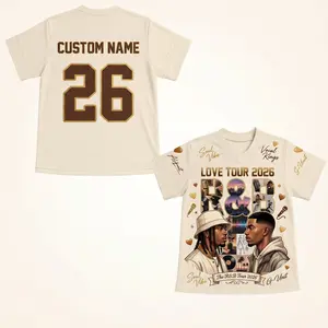 CUSTOM NAME Custom Name Number Love Tour 2026 R&B Style Jersey Shirt 3D Printed Graphic Unisex Oversized Tee Streetwear Concert Outfit Gift Idea