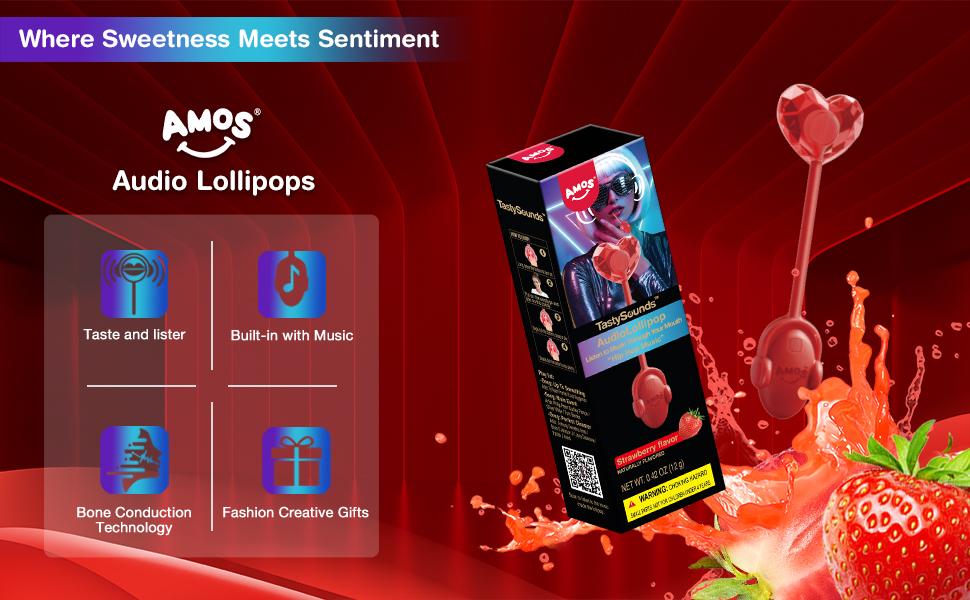 Amos TastySounds Music Lollipops – Sugar-free heart-shaped candies with bone conduction music tech | K-pop inspired Strawberry, Blueberry, Watermelon, Blackberry Fallontonight lollipop star Amos TastySounds Music Lollipops – Sugar-free heart-shaped candies with bone conduction music tech | K-pop inspired Strawberry, Blueberry, Watermelon, Blackberry Fallontonight lollipop star