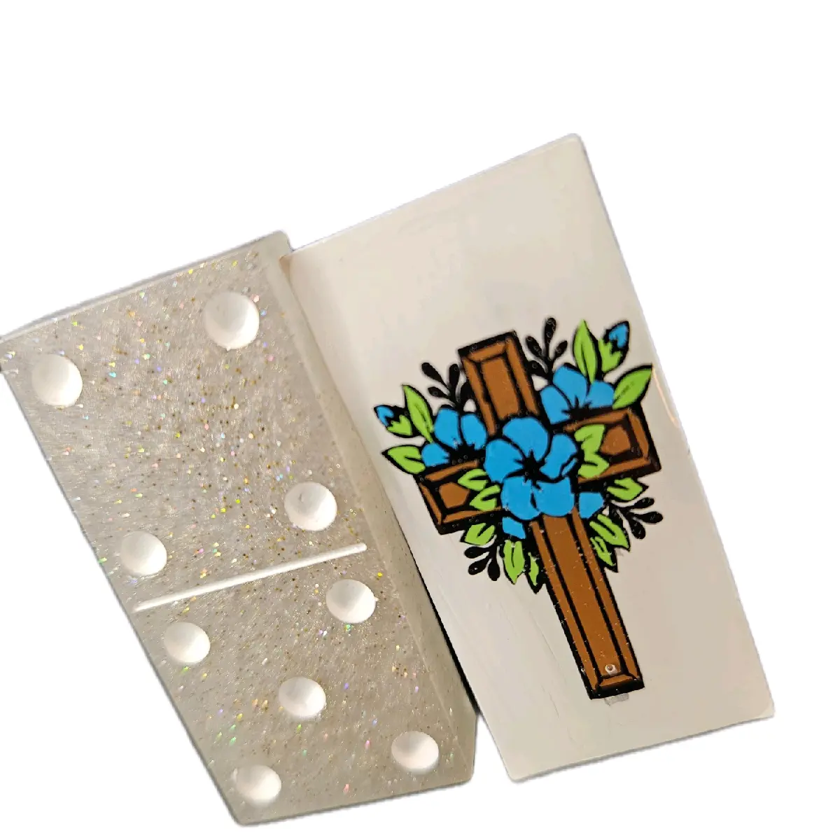 Long Lasting Christian Cross Domino Set With Wooden Box - 28 Pieces