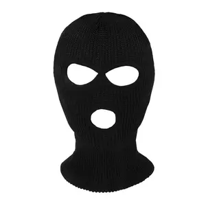 3 Hole Ski Mask, Knitted Balaclava Face Mask, Winter Full Face Mask Cover for Winter Outdoor Sports