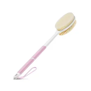 Long Handle Shower Back Scrubber – Anti-Slip Body Brush with Soft & Stiff Bristles for Deep Cleaning, Exfoliating & Hard-to-Reach Areas