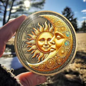 Sun & Moon Inspirational Coin - Silver Plated Gratitude Token