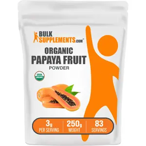 BulkSupplements - Organic Papaya Fruit Powder - Natural Fiber - Fruit Powders - Carica Papaya - 100g-1kg - 3g per Serving