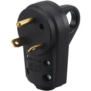 BELOMI 30 Amp RV Plug, Heavy Duty NEMA TT-30P Replacement Plug Adapter, 125V Electrical Power Connector Extension Cord End with Easy Unplug Handle, Compatible with RV Trailer (Male)
