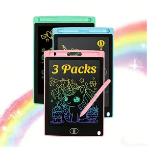 Kids LCD Writing Tablet 3 Pack - No-Mess Rainbow Doodle Boards for Toddlers 3-8 | Mess-Free, Reusable Drawing Pads with Lock & Erase Button - Perfect Travel Toy & Birthday Gift for Boys & Girls