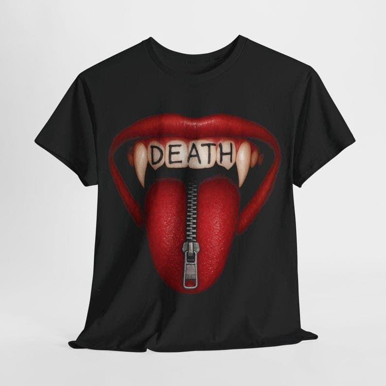 Death Lick Tee, cotton graphic, men, women, unisex, y2k, fashion, streetwear, cute shirts, t-shirt, opium, streetwear, cute y2k tee, kids