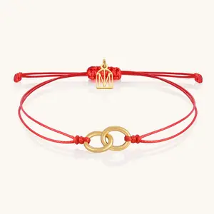 Thread of Friendship Bracelet - Set of 2 Red Thread Bracelets - Mantra Jewelry