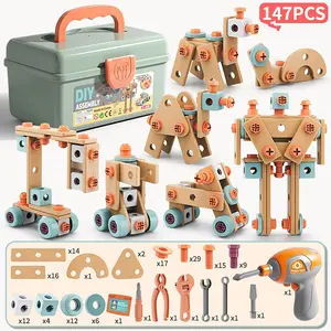 119/122/147 Pcs DIY Assembly Simulation Screwdriver Tool Box Toy Set, Includes Disassembly and Assembly Tools, Best Birthday Gift for Boys, Stem Building Blocks Set
