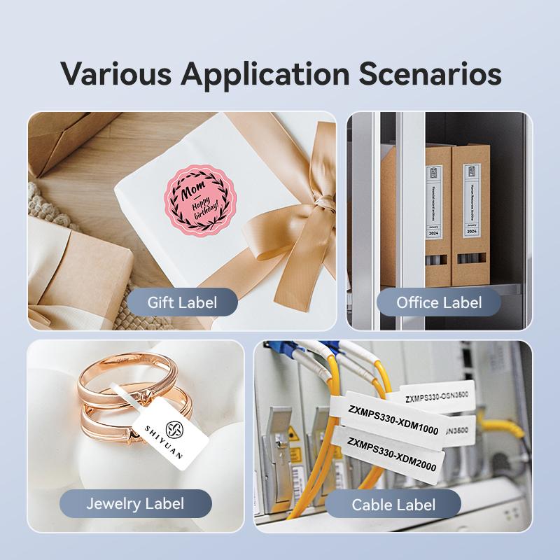 Niimbot Thermal label printer B1 sticker printer -2 Inch Mini Label Sticker Printer Came with One Roll White Label(2'' x1.18'')，Multiple Templates for Creative DIY, Small Business,Office,Home,School，App Editing,BPA-Free Thermal Label