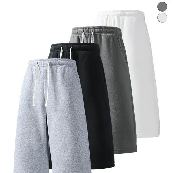4-pack men’s 3/4 casual athletic sweatpants, adjustable drawstring elastic waistband, loose straight cut, skin-friendly breathable fabric