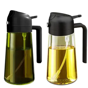 2-In-1 Olive Oil Dispenser Bottle, Glass Olive Oil Sprayer 16oz/470ml, Kitchen Helper, Kitchen Gadgets, Home Cooking, BBQ Air Fryer Salad