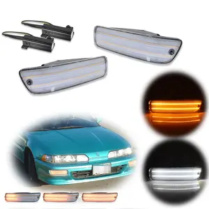 2pcs Clear Front Bumper Switchback LED Paking Signal lamps Light For 1992 1993 Acura Integra,Replace OEM 33300SK7A06, 33300 SK7 A06, 33300-SK7-A06 AC2531102, 33350SK7A06, 33350 SK7 A06, 33350-SK7-A06 AC2530102