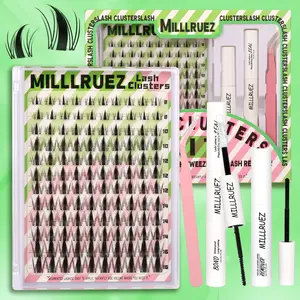 Lashes Lash Clusters Eyelashes Manga Lashes Cluster Extension Kit Lashes C D Curl   Sunset  Lash Clusters Fall Deals Super Fine Invisible Band Lashes  8-18mm with Bond, Seal and Remover - Ultra-Thin Transparent Bands, Lash Magic