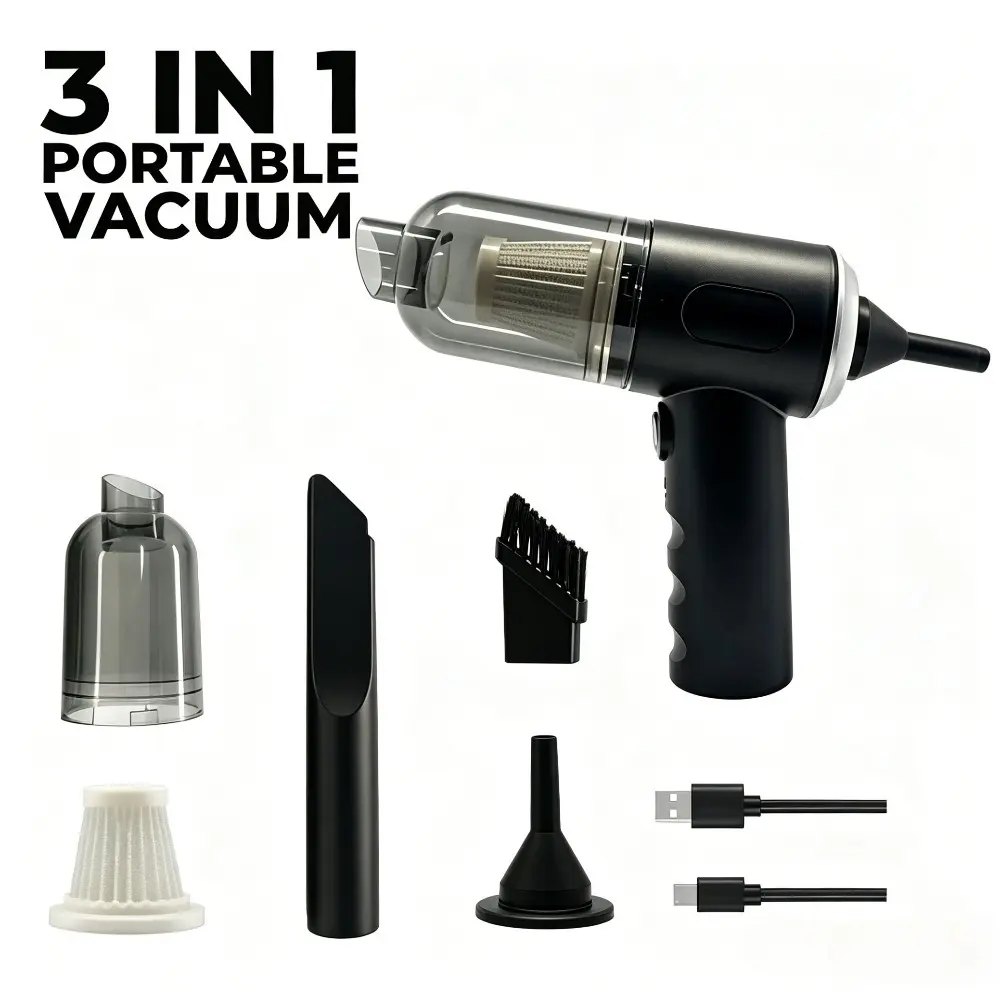 Cordless Rechargeable Mini Vacuum Cleaner Perfect for Car Home Desk Pet Hair Dust Removal