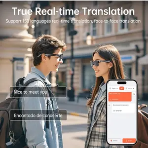AI Translation Sunglasses - Stylish Black Frame with Gradient Lenses for Enhanced Visibility and Comfort