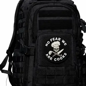 Humor-Infused "No Fear We Are Cooks" Morale Patch, Funny Tactical Embroidery Patch for MOLLE Backpack, Vest, Gear Bag