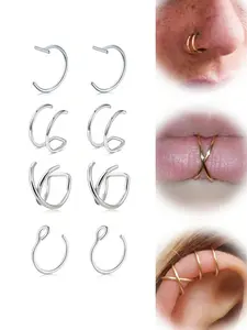 Fake Lip Piercing, Fake Lip Ring, Fake Nose Ring, Fake Snake Bites, Faux Lip Rings, Fake Snake Bite Piercing Clip, Lip Ring, Ear Cuff Earrings, Spiral Nose Ring