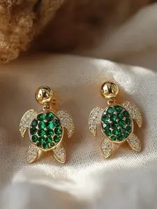 Women's Fashion Elegant Ocean Style Turtle Pendant Earrings, Wedding Engagement Party Jewelry Gift, 2pcs Trendy Accessory