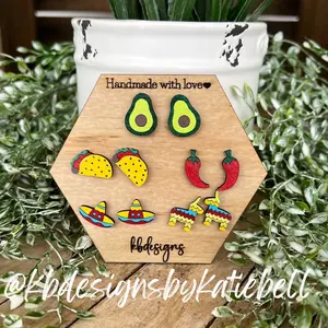 Cinco De Mayo Earrings, Taco Tuesday Earrings, Avacado Earrings, Taco Earrings, Piñata Earrings, Sombrero Earrings