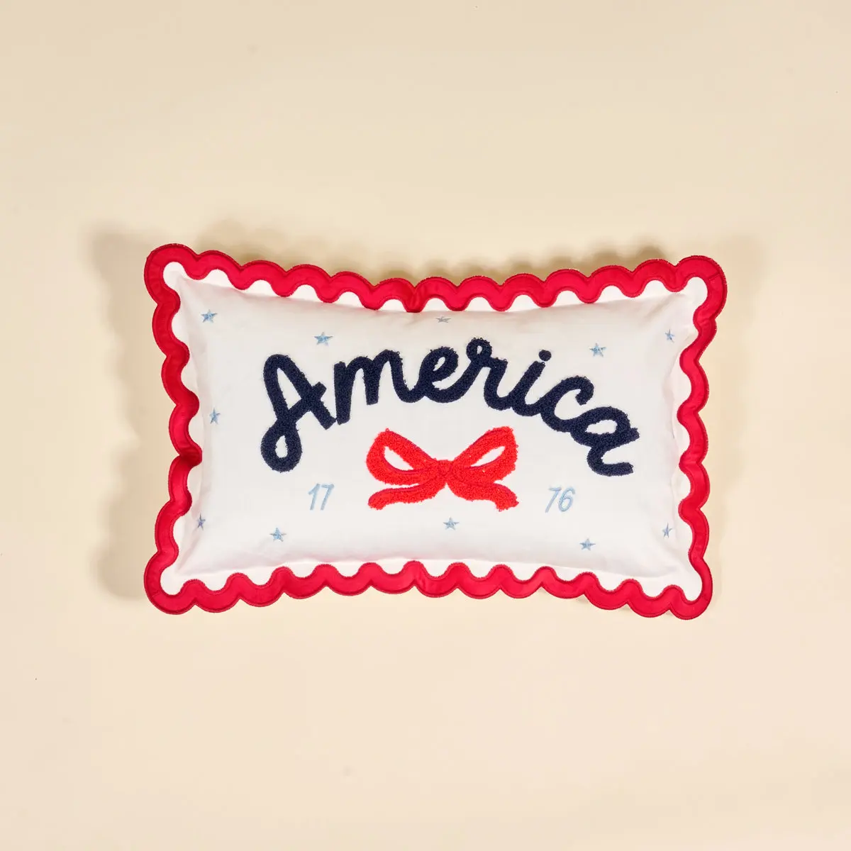 America Scalloped Rectangle Throw Pillow