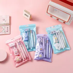7-In-1 Stationery Set Birthday Gift Back-To-School Present Pencils Erasers Student Supplies Correction Tape Kids, Office Supplies Cute Stationery Set Desk Supplies Set