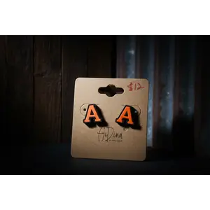 AiDina Armada A Stud Earrings, Character Shaped, Initial Letter Costume Jewelry, Character Shaped Earrings, Initial Letter Earrings