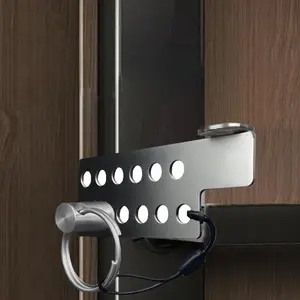 Stainless Steel Lock Plate Door Catch Set, Durable Stainless Steel Straight Angle Lock Plate, Ideal for Secure Doors