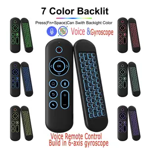 Remote Control Air Mouse Voice Gyroscope 7 Color Backlit Mini Keyboard Dual Mode 2.4G BT5.2 Wireless For Android Smart TV Box PC