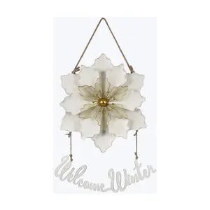 Young's Metal Christmas Hanging Flower Wall Sign