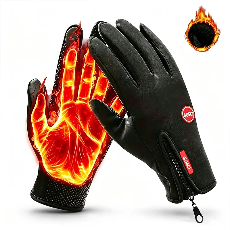 Winter Outdoor Full‑Finger Gloves, Touchscreen Compatible Wind Resistant Warm Gloves for Sports, Driving and Everyday Activities