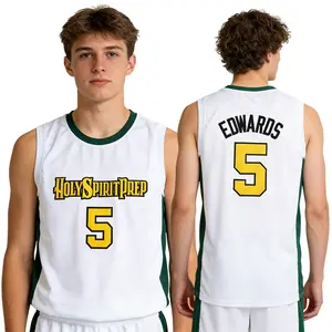 Men's Basketball Jerseys Anthony Edwards #5 Holy Spirit Prep High School Sewing embroidery large size mesh ventilation polyester cotton Outdoor sportswear Trendy sports style daily training suit Basketball shirt S-XXL