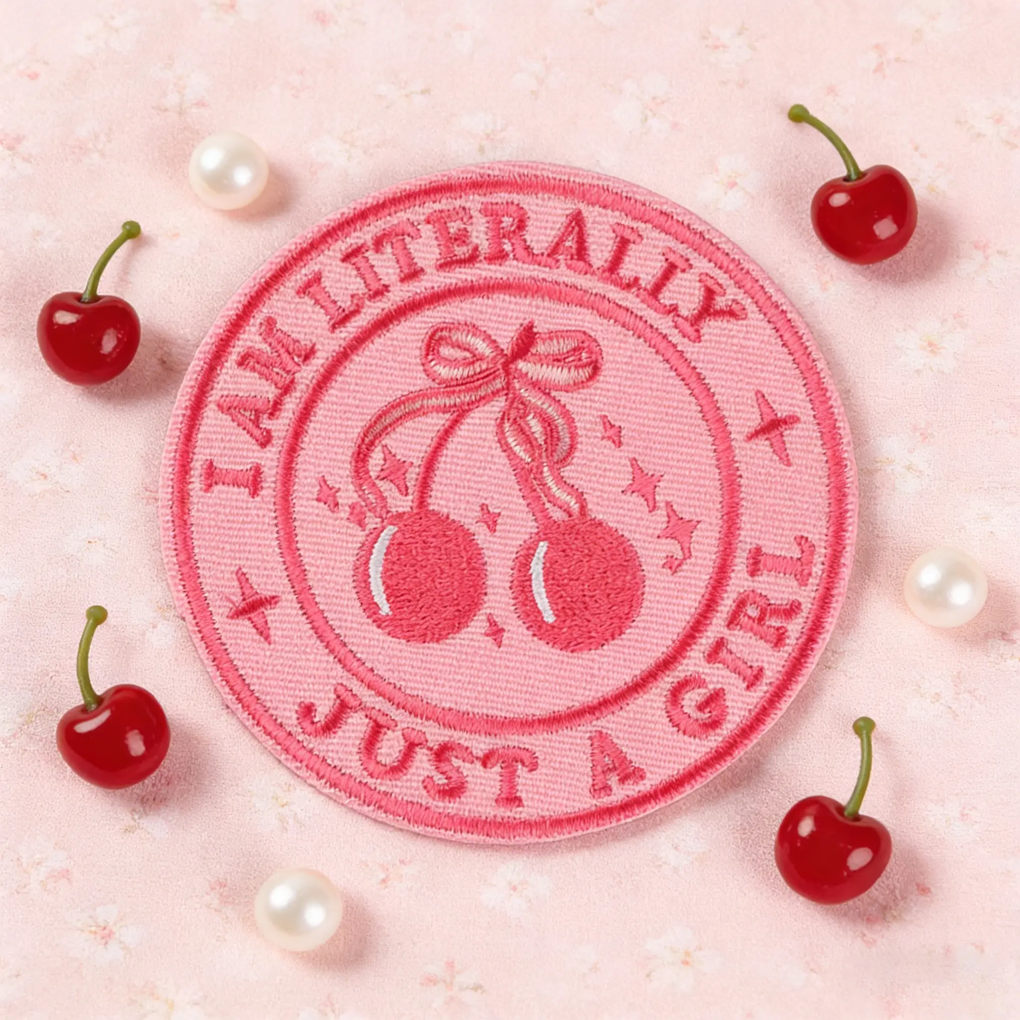 I'm Literally Just A Girl  Sweet Embroidered Patch Sticker, Back Adhesive Iron-On Applique, Appliques Embellishments, Suitable for Clothes Jackets Hats Accessories, 1 Piece Dainty Embroidery