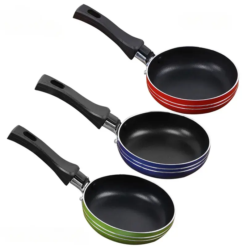 12cm/14cm/16cm Mini Frying Pan Small Steel Skillet with Handle for Eggs Pancakes and Everyday Cooking
