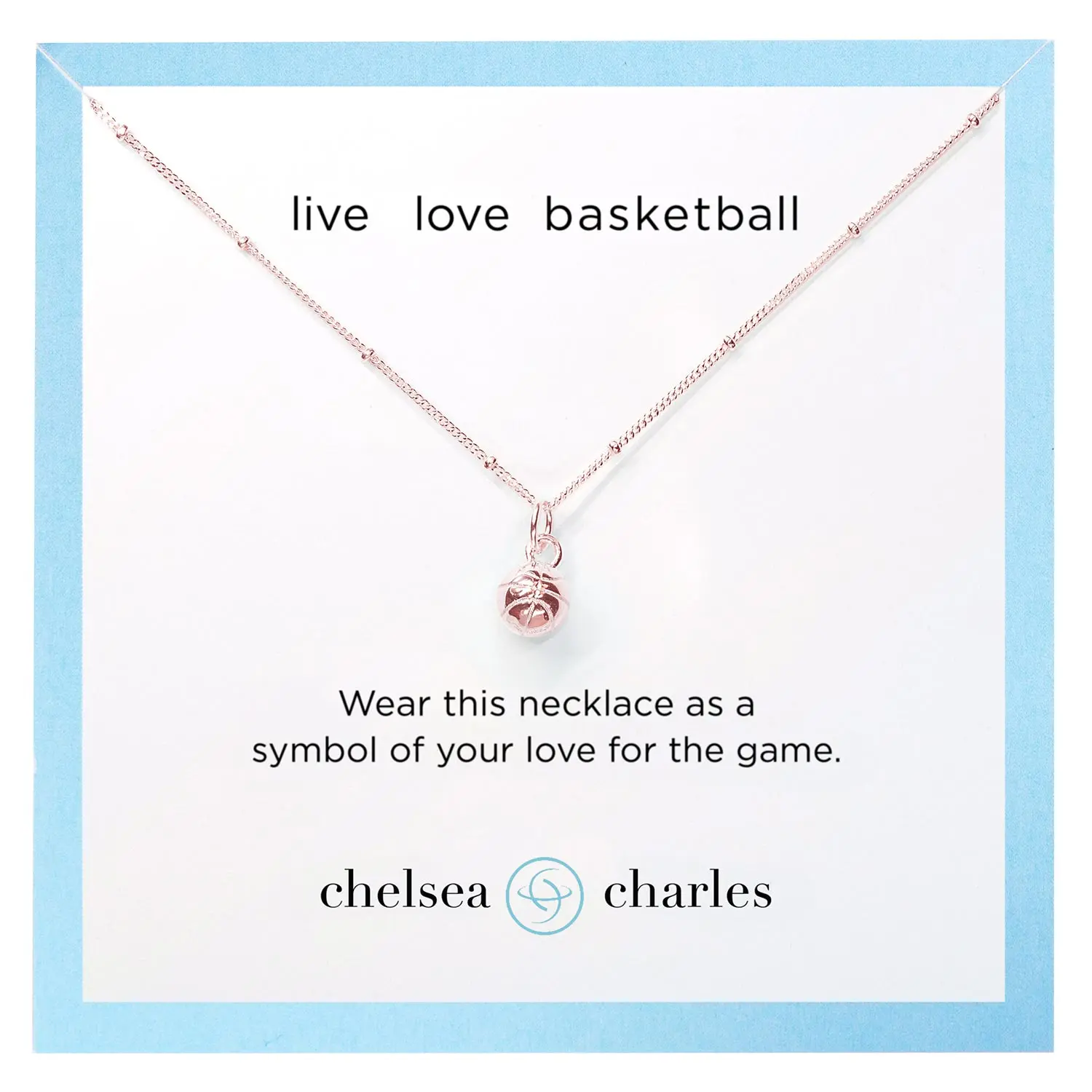 CC Sport Rose Gold Basketball Charm Necklace